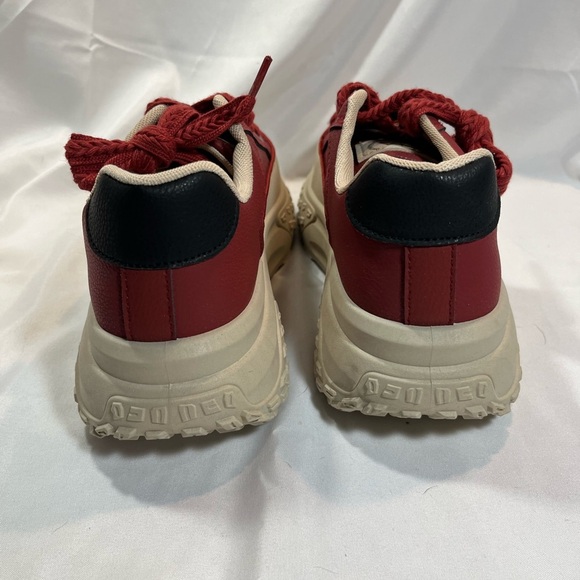 NWOT Burgundy & Tan Platform Sneaker - Picture 7 of 9
